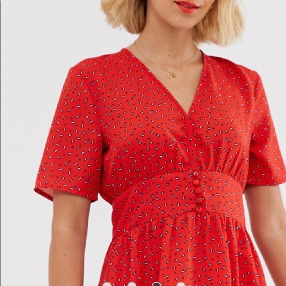 ASOS red midi dress